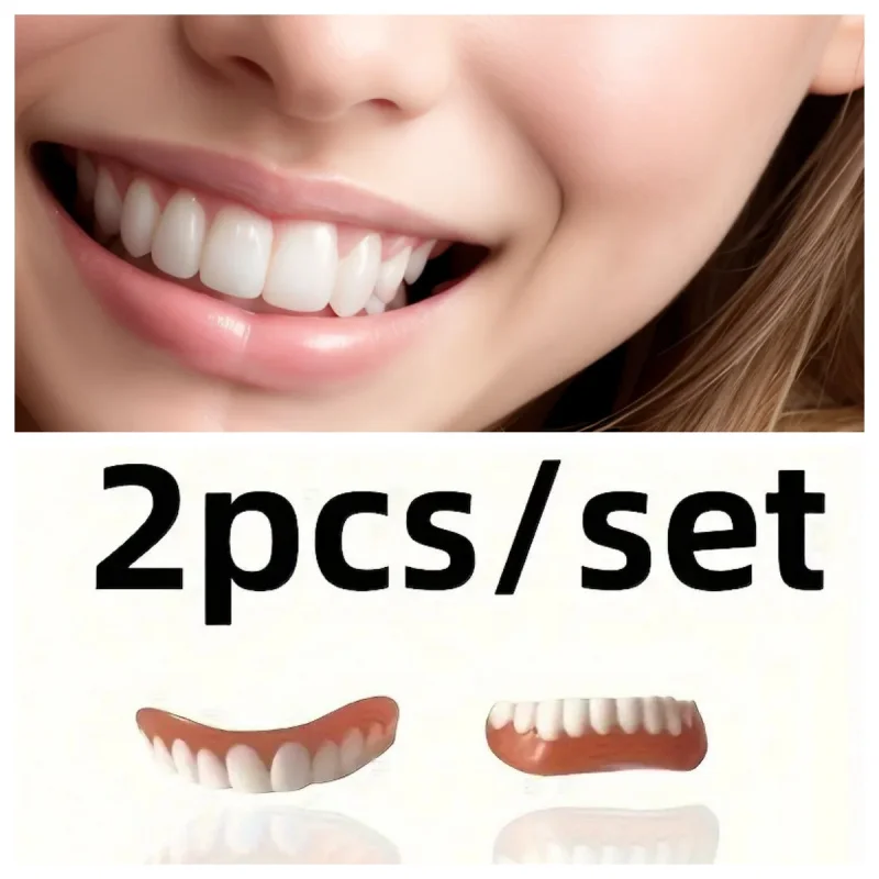 جديد طقم أسنان من السيليكون طقم أسنان سيليكون بطانات طقم أسنان ناعم طقم أسنان ناعم الأسنان العلوي والسفلي مجموعة سهلة الاستخدام الأقواس #6