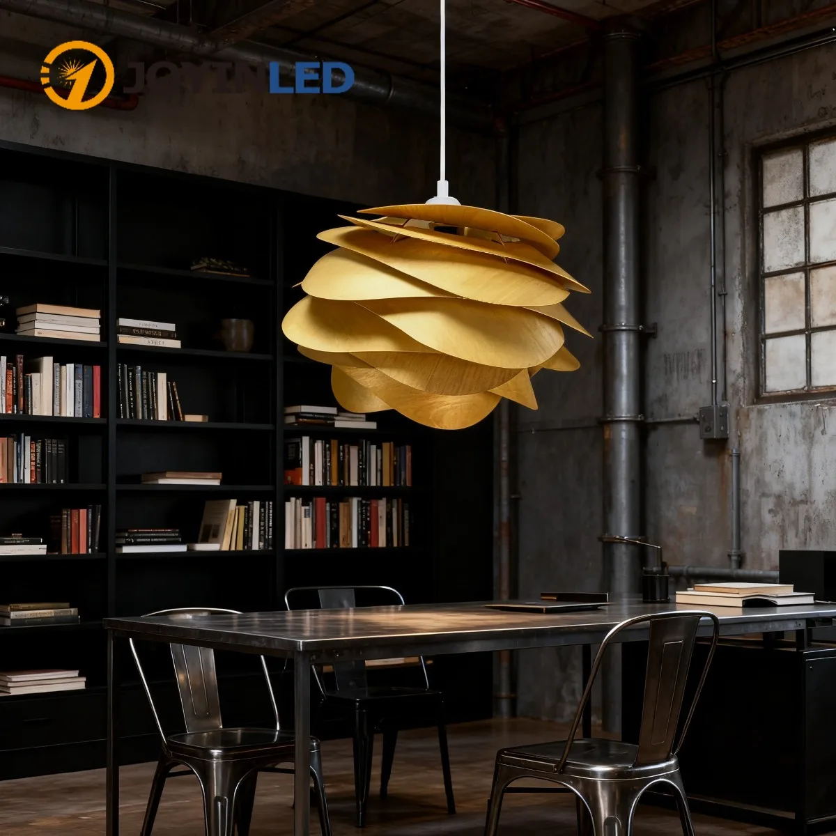 

JOYINLED Japanese Style Wood Ceiling Light, Minimalist Creative Design E26/E27 Hanging Lamp Bedroom Living Room Pendant Lighting