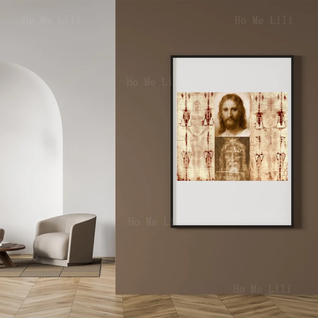 Jesus Shroud Of Turin Holy Face Burial Cloth Catholic Artposter Printable