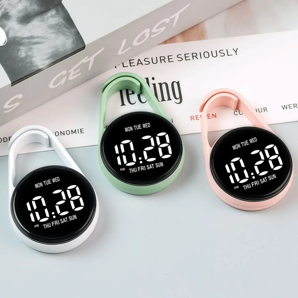 

LED Electronic Hanging Watch Digital Display Portable Pocket Watch Carabiner Waterproof Luminous Pocket Watch Children/Adults