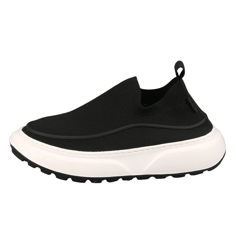 New Black Versatile Lazy Shoes with One Step, Thick Sole, Lightweight and Comfortable Mesh for Men