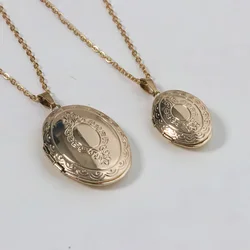 1pc Oval Flower Photo Frame Pendant Locket Charm Necklace For Men Women Lover Fashion Memorial Jewelry Gift