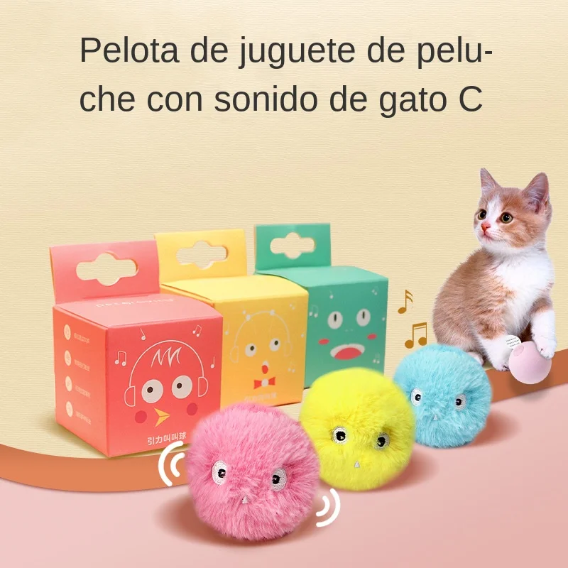 Juguetes para gatos, pelota interactiva inteligente, hierba gatera, juguete de entrenamiento para gatos, pelota de juego para gatos, gatitos, suministros de juguetes chirriantes para mascotas, productos