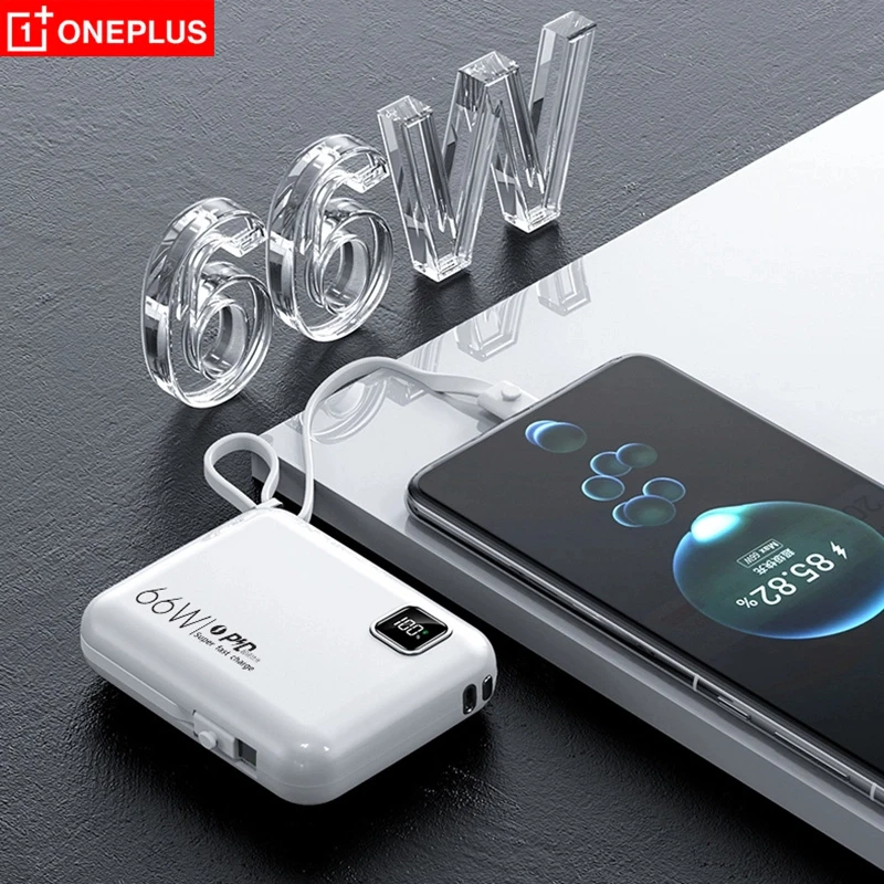بنك طاقة OnePlus 50000mAh 66W فائق السرعة للشحن بسعة كبيرة يأتي مع بنك طاقة قابل للفصل بسلكين لهاتف IPhone Samsung #5