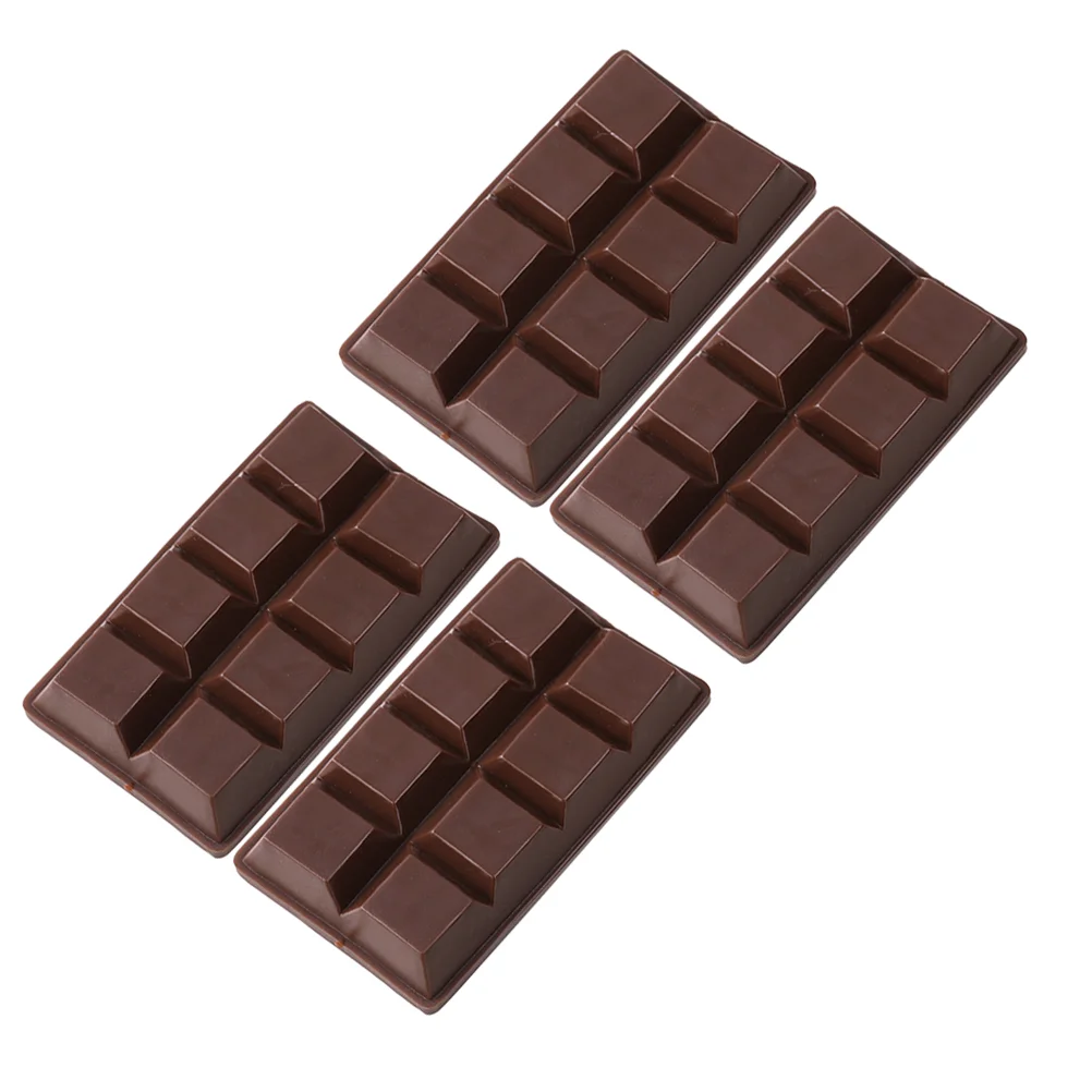 4PCS Valentine's Day Decorative Chocolate Simulated Chocolate Model for Tabletop Fake Chocolate Bar Props Small Chocolate Decor