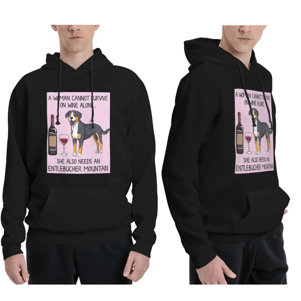 

Толстовки Entlebucher Mountain Dog And Wine для мужчин и женщин, повседневные пуловеры, толстовки в стиле Харадзюку, одежда с длинными рукавами, осень-зима