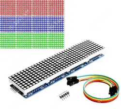 MAX7219 Dot Matrix Module For Arduino Microcontroller 4 In One Display with 5P Line Red Green Blue