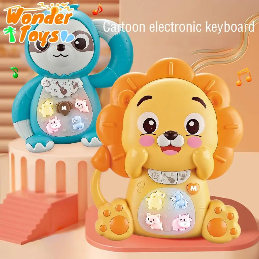 

Electronic Keyboard Cartoon Lion Animal Musical Instrument Musical Toys with Light Music Piano Sound Puzzle Early Education Toys