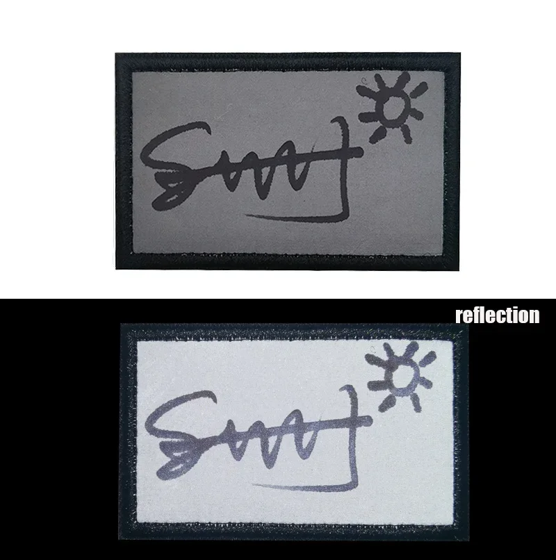Reflective Blank Patch Free Writing Bold and Highlighted Identification Sign Hook&loop Board Tactical Badge for Helmet Jacket