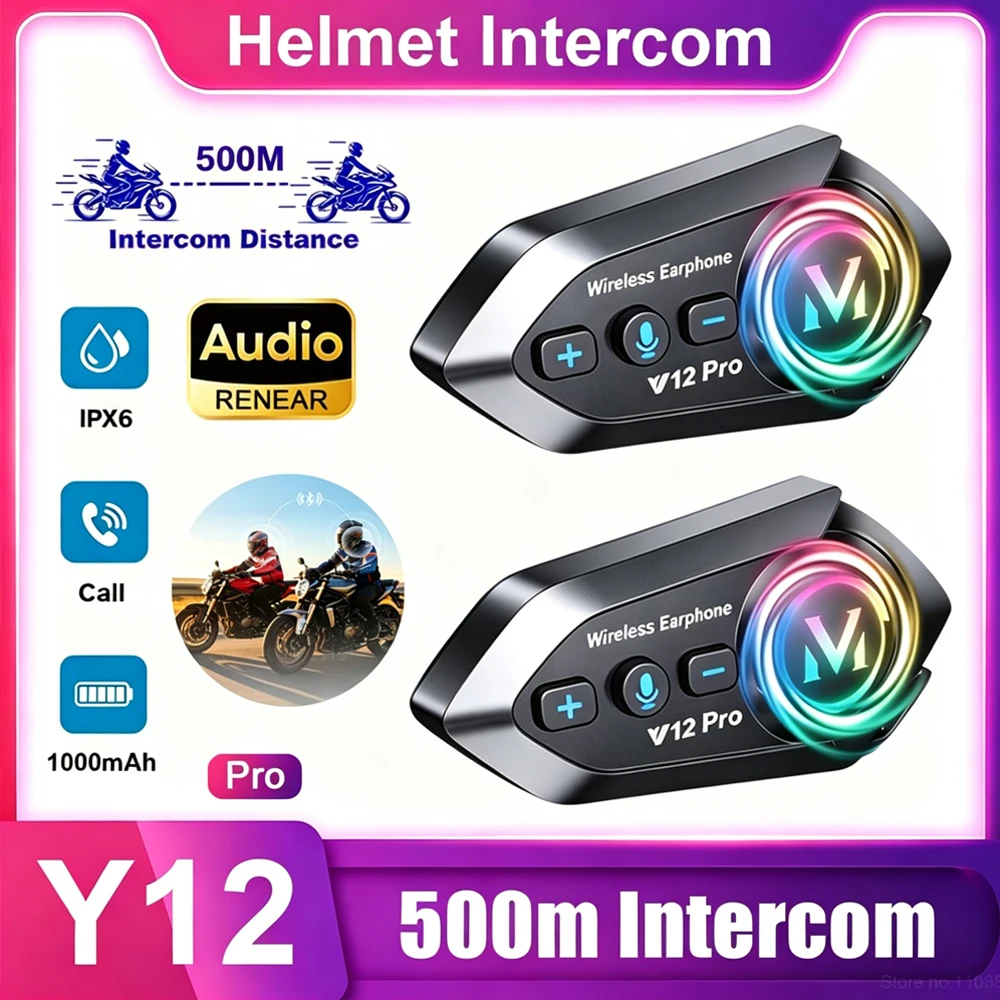 Universal Motorcycle Helmet Intercom Headset - 1 أو 2 قطعة سماعة رأس