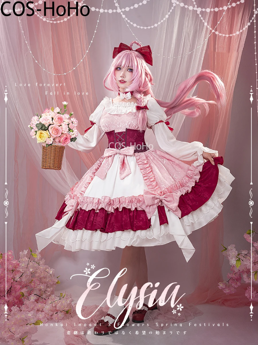 

COS-HoHo Honkai Impact 3rd Elysia Flowers Spring Festivals Game Suit Lolita Dress Cosplay Costume Halloween Party Outfit Women