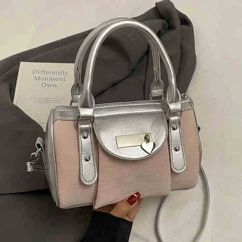 

Personalized Pink Women's One Shoulder Bag Fashion Striped Splicing PU Crossbody Bags Luxury Designer Party Mini Handbags