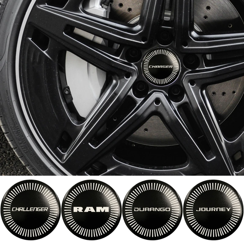 4pcs 56/60/65mm Alloy Car Wheel Hub Center Sticker for Dodge JOURNEY CALIBER CARAVAN Challenger CHARGER Ram 1500 DURANGO NITRO