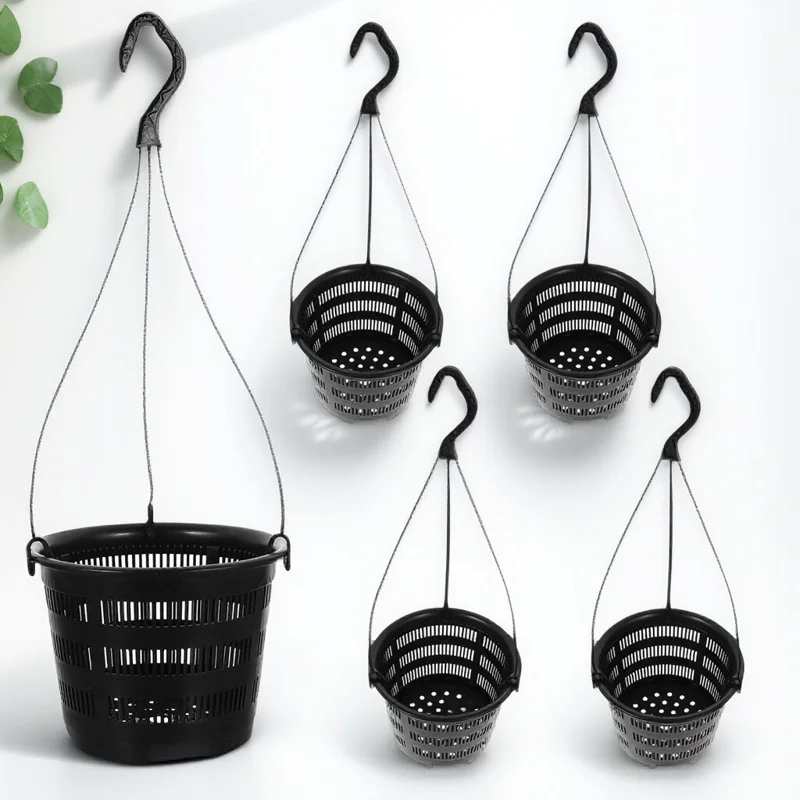 

5Sets Hanging Plant Pot Space Saving Flowerpot for Home Garden Balcony Decoration Orchid Planting Hanging Flower Pots