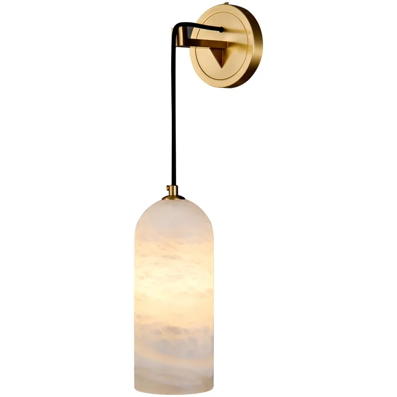 

Spain-Imported Yunshi Simple Nordic Luxury Copper Wall Lamp LED Aisle HomeStay for Living Room Bathroom Marble Outdoor