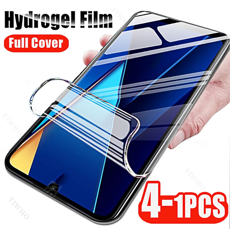 4-1pcs Protective Hydrogel Soft Film for Xiaomi Poco C65 C55 C51 C50 C40 C30 C3 Screen Protectors Pocco Poxo Pocophone No Glass