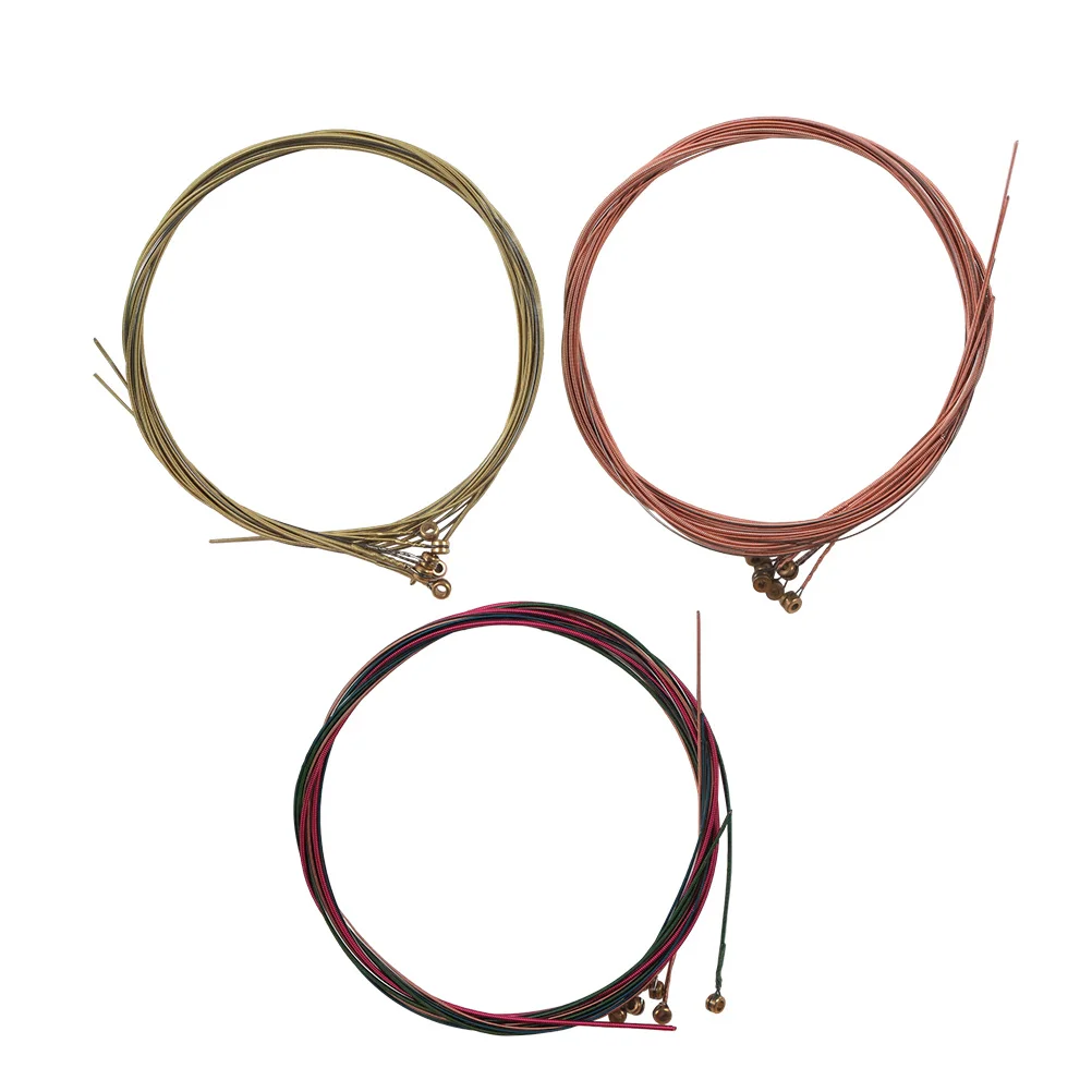 3 szt. Strun stalowych do gitary, jasne kolory, materiał ze stali nierdzewnej, trwałe, długotrwałe, akcesoria do ćwiczeń z dźwiękiem.