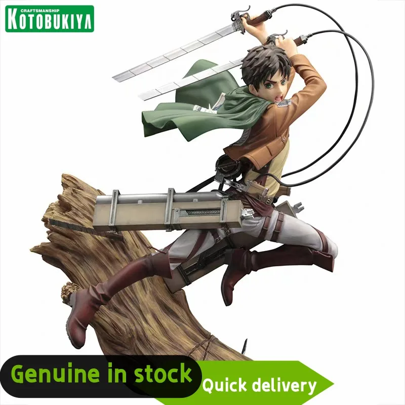 Genuine in Stock Kotobukiya ARTFX J Shingeki No Kyojin Eren Yeager  Anime Figure Decorate Models, Collect Gifts,