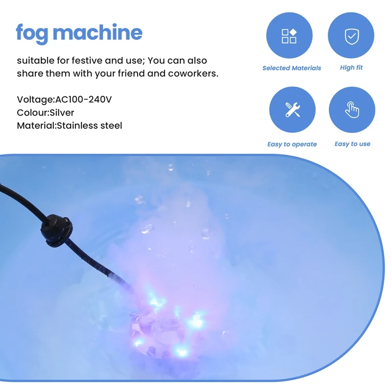 Halloween Mist Maker Fogger Fog Machine Fountain Mister Fogger Water Garden Pond Foggers With 12 LED Light Flashes