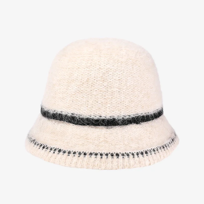 Advanced Autumn Winter Knitted Fisherman Hat Women Outdoor Warm Big Head Hat Dome Versatile Bucket Hat Chapeu 4m704