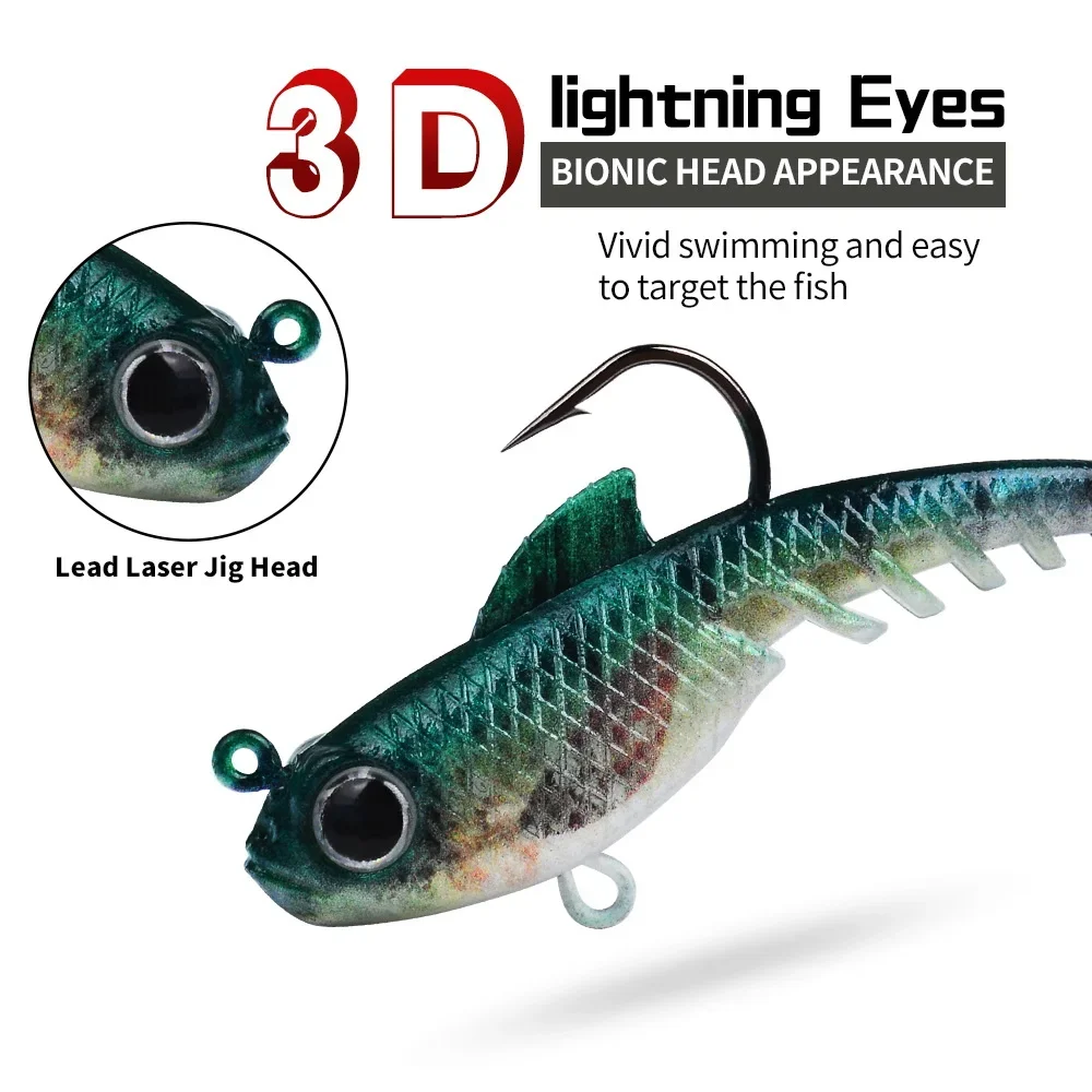 Swimbait de vinilo con impresión de silicona para lubina - imagen 4