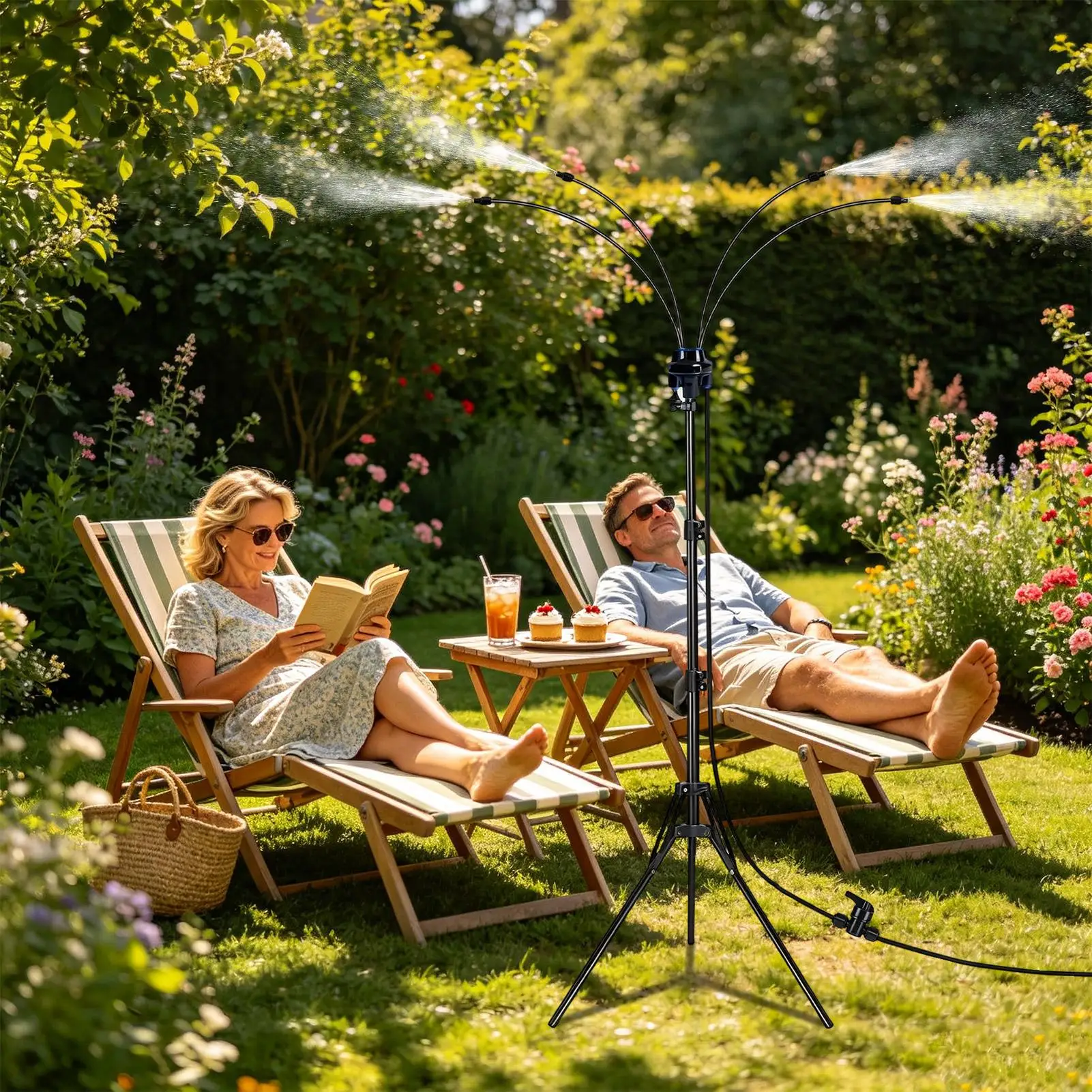 Misters For Outside Standing Portable Misting System Patio Misting System For Backyard Yard Garden Park Summer Spring Play