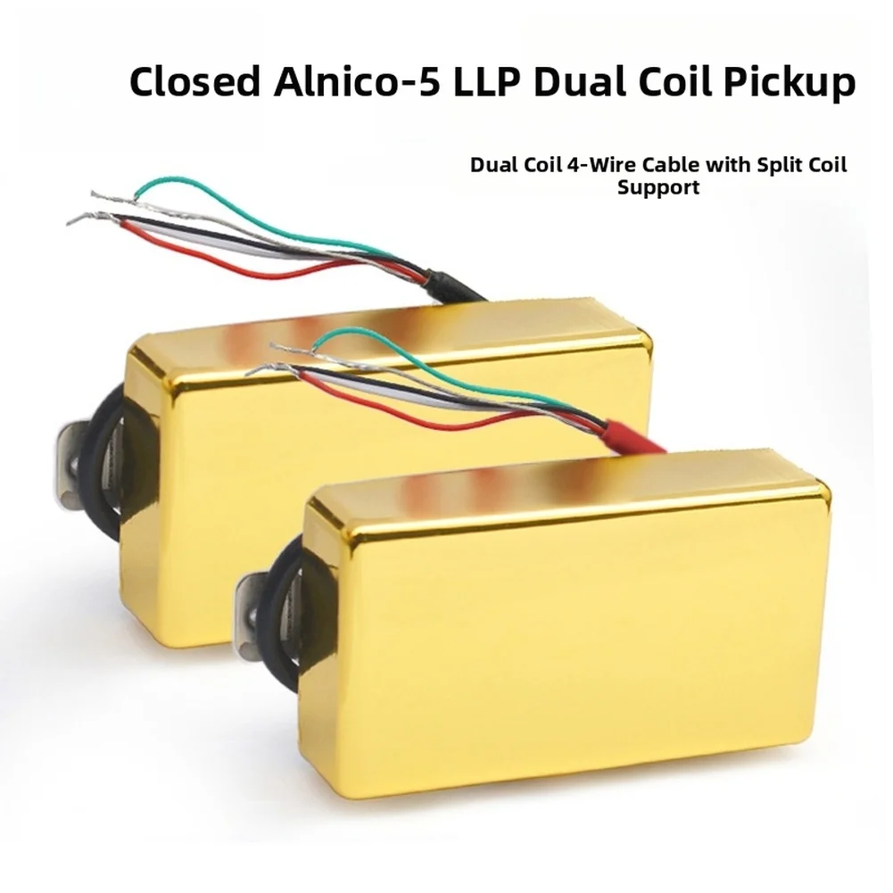 

Alnico 5 Magnetic LP Style Humbucker Pickup with Brass Cover and Coil Splitting Four Conductor Wiring for Guitar Use