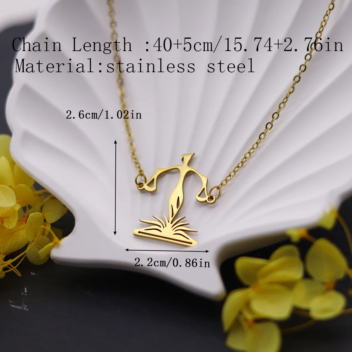 Kinitial Libra Pendent Necklace For Women Stainless Steel Scale of Justice Lawyer Charms Necklace Choker Chain Jewelry Wholesale