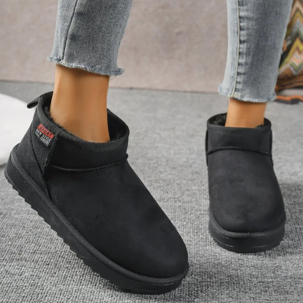 Winter Rundkopf Sexy Bequeme Warme Lässige Wanderstiefel Modische Neue Wildleder Dicksohlige Übergrößen Schneestiefel für Damen – Detail 6