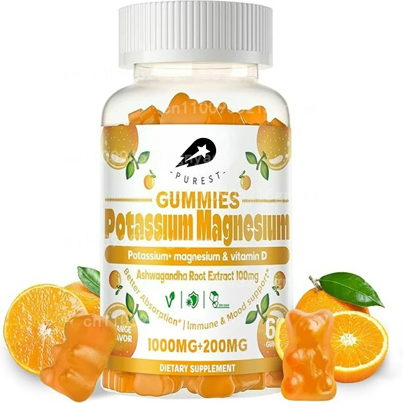 

Potassium Magnesium Soft Candy Potassium Citrate, Magnesium Citrate, Magnesium Potassium Compound Supplement, 60 Capsules