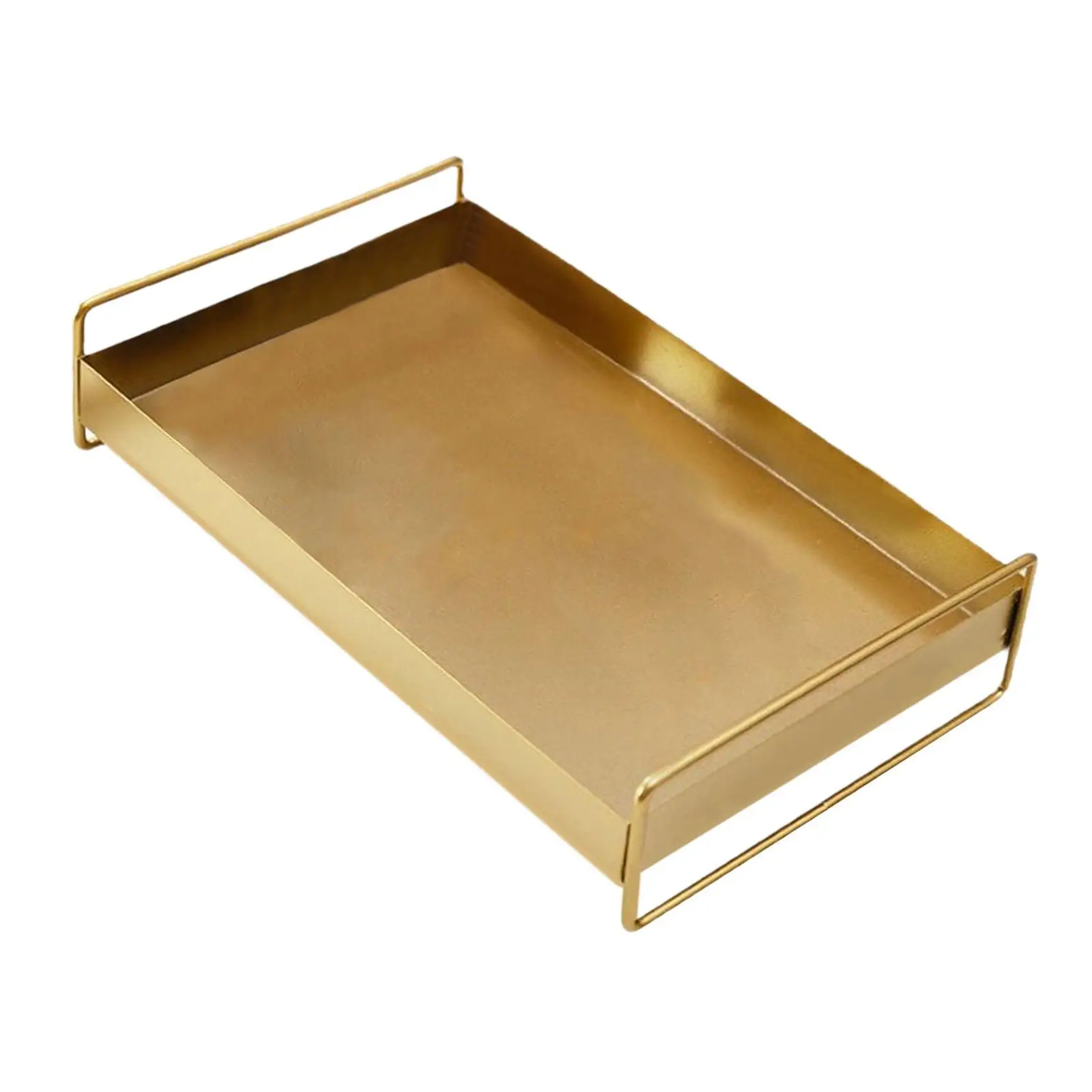 

Serving Tray Modern Multifunctional Vanity Tray Rectangular Iron Art Tray for Kitchen Party Living Room Snacks Coffee Table