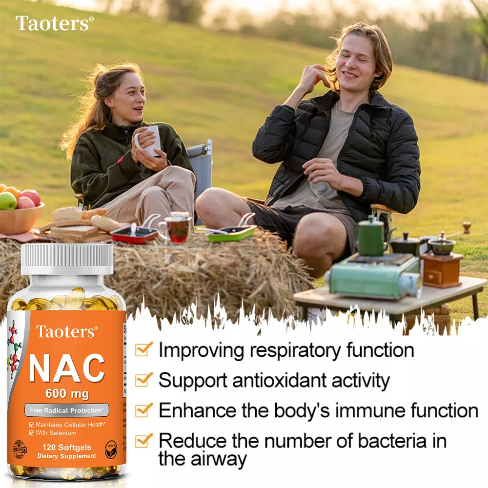 NAC Capsules 600mg - Support Skin Health, Antioxidant, Promotes Detoxification and Repair, Enhance Immunity - Non-GMO