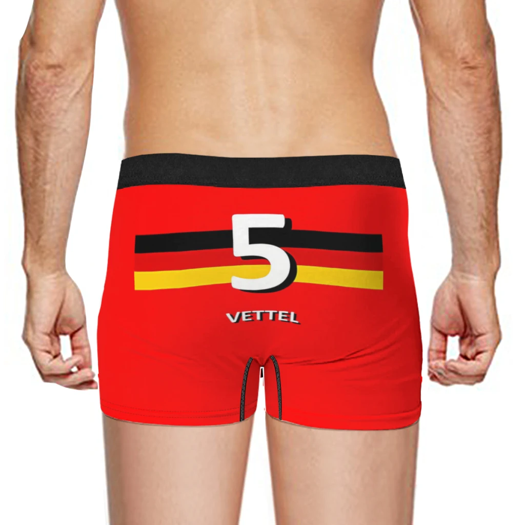 5 Sebastian Vettel Formulate 1 Cuecas Algodão Calcinhas Homem Roupa Interior Impressão Shorts Boxer Briefs