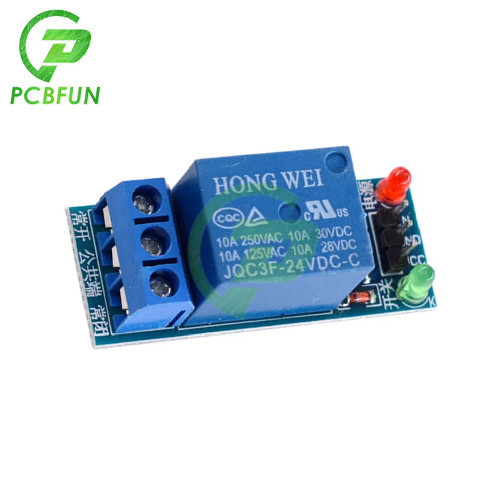 1 Channel Low Level Trigger 12V 24V Relay Module Interface Board Shield with Power Indicator and Relay Action Indicator