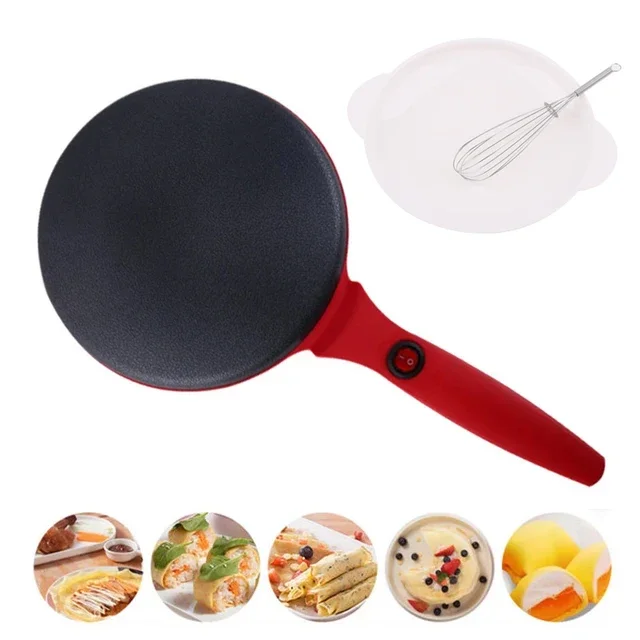 220V Electric Crepe Maker Breakfast Pizza Baker Pancake Baking Pan Non-stick Griddle Chinese Spring Roll Cooking Pan