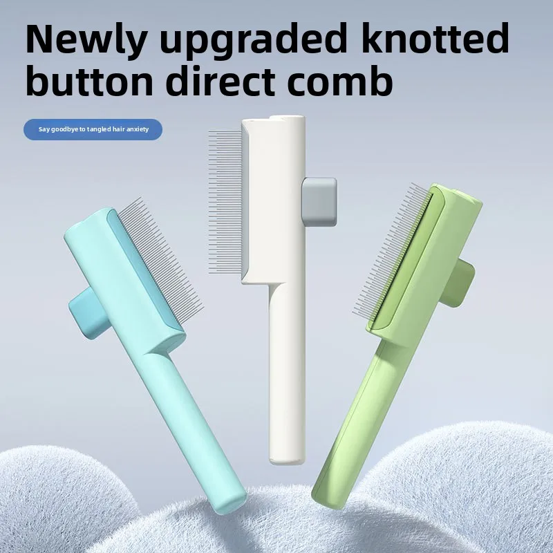 

Self-Cleaning Cat Grooming Brush - One-Button Hair Release & Tangle-Free Detangling Comb