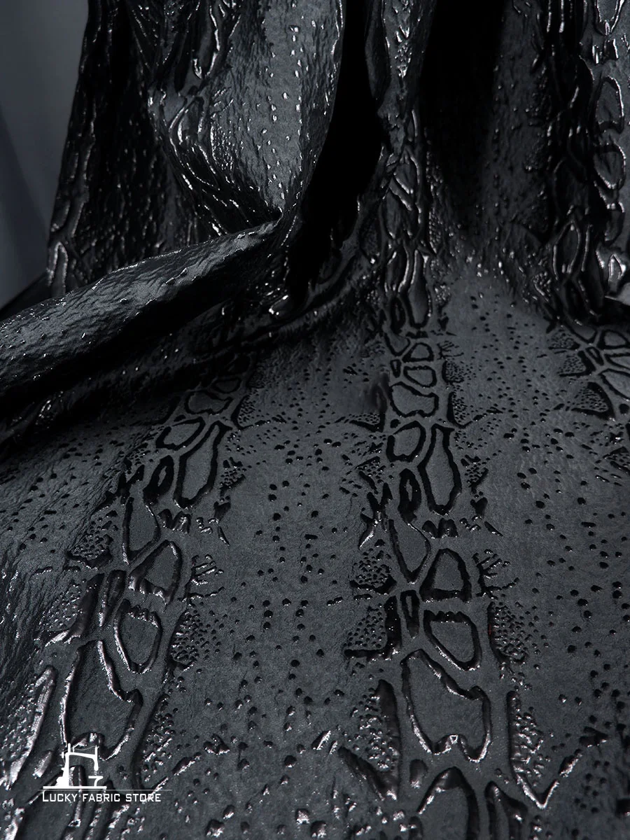 Three-Dimensional Bones, Fossil Texture, Bright Silk Jacquard Fabric, DIY Coat Material, Designer Fabric