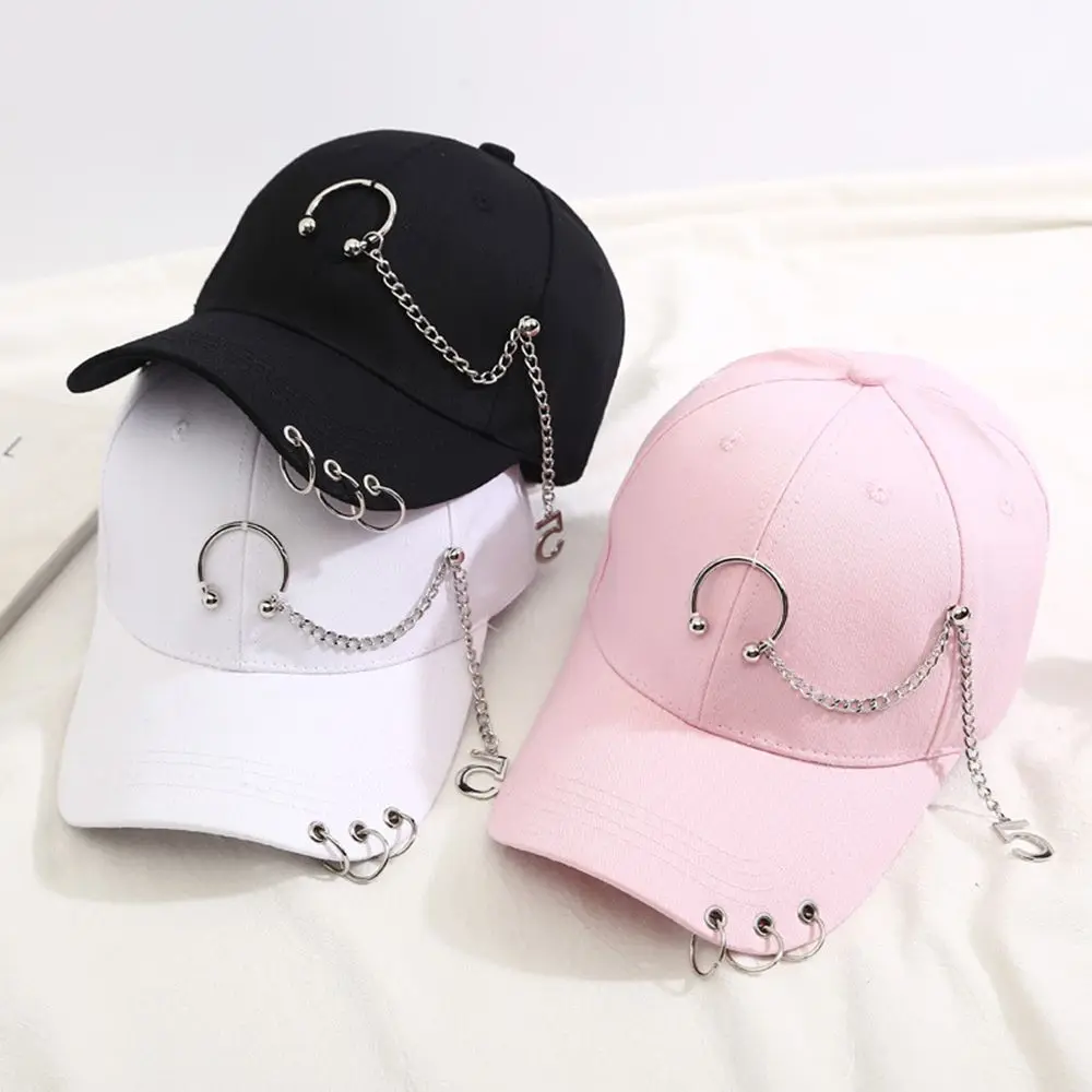 Cappello da baseball femminile Hip Hop Punk Rivetti Anello Torre Eiffel Cappelli Snapback per donna Uomo Berretto da baseball nero solido Casquette
