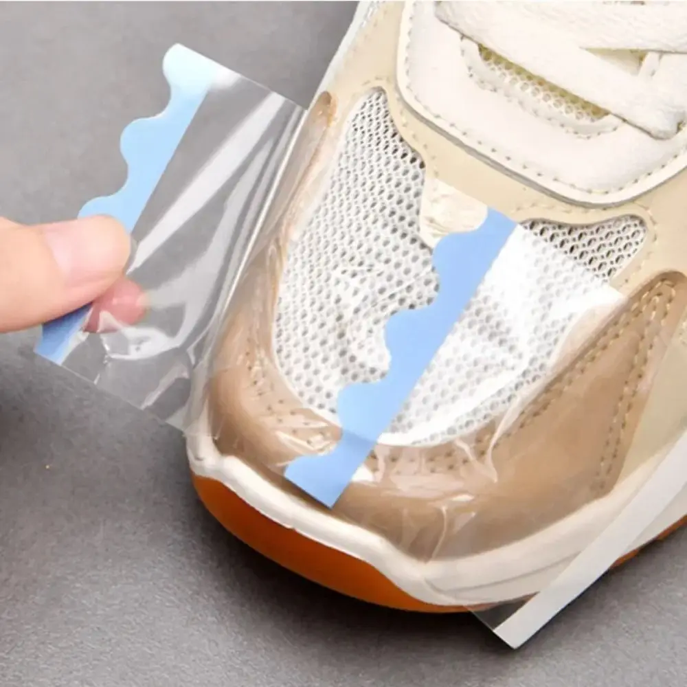 30Pcs Practical Resist Rain Mud Oil Shoe Toe Rain Stickers Waterproof Dirt Resistant Stain Removal Film Shoe Stickers Rainy Days