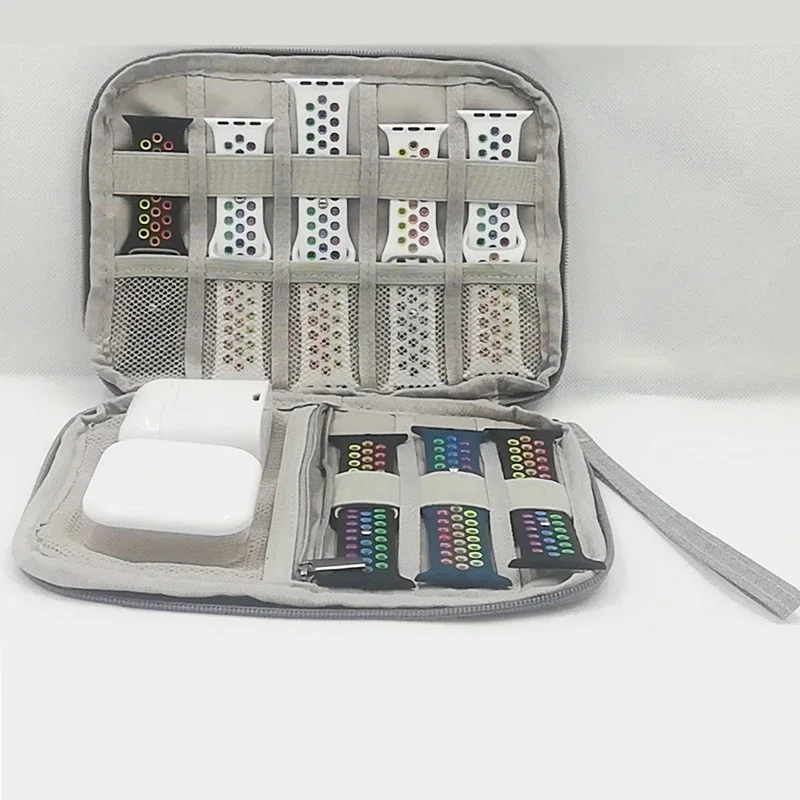 حقيبة أربطة تنظيم محمولة لساعة أبل/سامسونج/Amazfit/هواوي/شاومي الذكية 10 9 حامل تخزين فائق صناديق حزام الساعات