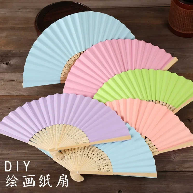 1Pc Paper Bamboo Folding Hand Fan Wedding Personalized Fsahion Fans Party Decor Art Craft Chinese Dance Fan Home Ornaments Gifts