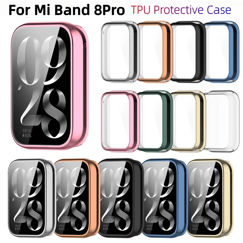 Screen Protector Case For Xiaomi Mi Band 8 Pro Full Coverage Bumper TPU Protective Soft Case Anti Scratch For Mi Band 8Pro