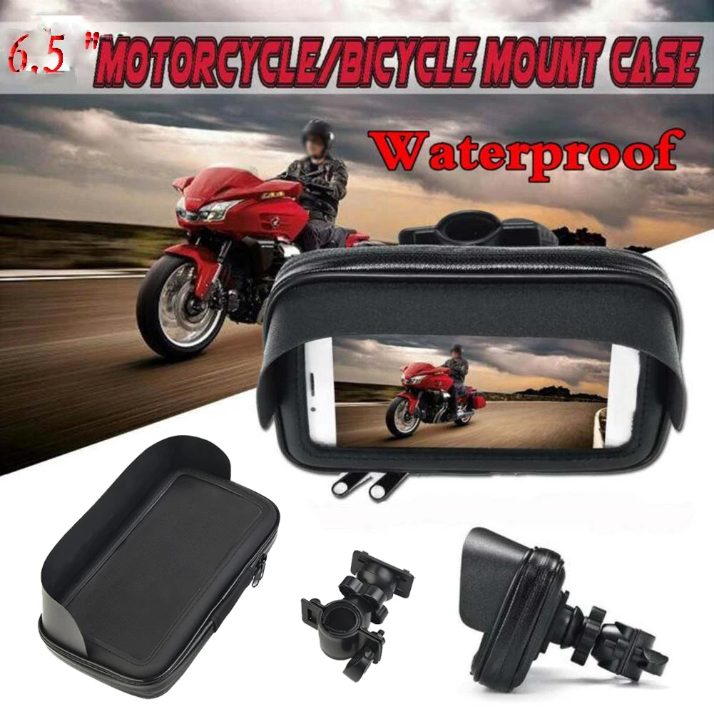 

Mount Kit Handlebar Holder Set With Bag PU+ABS Waterproof Bag Motorcycle Mount Black Case For Mobile Phone GPS