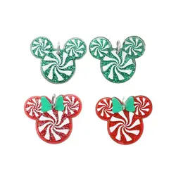 10Pcs Christmas Candy Charms Creative Acrylic Two Side Print Pendant For Necklace Earring DIY Making Accessories