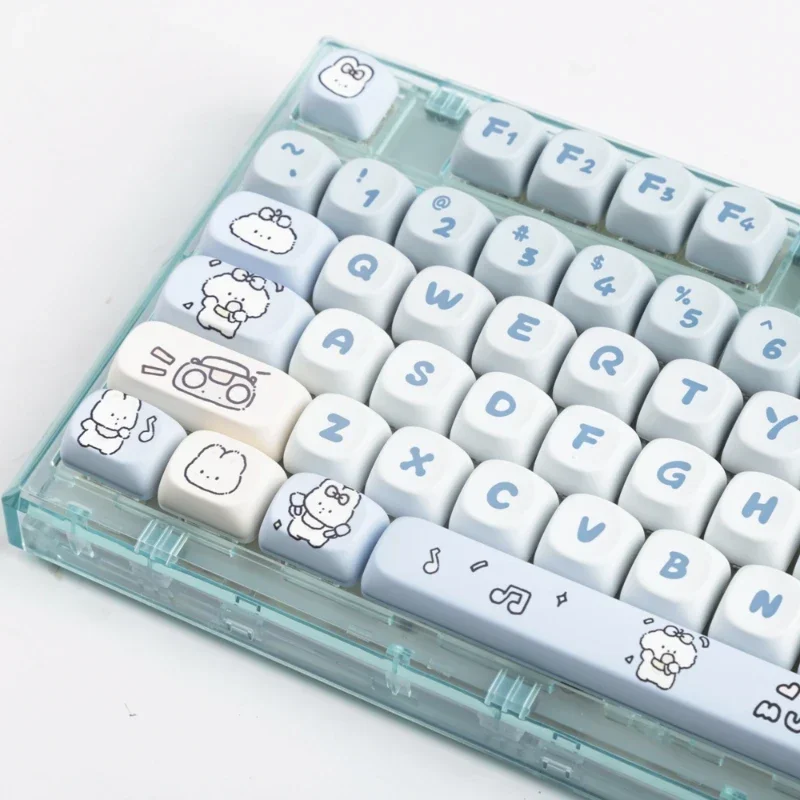 Band Puppy Key Cap Cute Gradient MOA Profile Little Warp Heat Thermal Sublimation Mechanical Keyboard Customization HI75 68 98