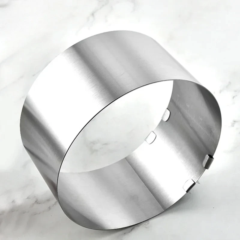 430 الفولاذ المقاوم للصدأ 6-30 سنتيمتر تلسكوبي موس الدائري غير قابل للصدأ مع مقياس زيادة الخبز كعكة الدائري للعائلات الخبز 8-15 سنتيمتر