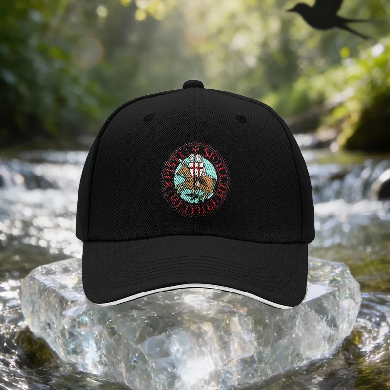 Double Knight Crest Pattern Sandwich Baseball Cap, Unisex, Simple, Lightweight, and Adjustable Outdoor Sun Hat, Ideal Gift for T
