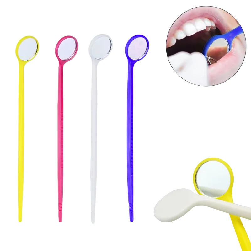 50pcs Disposable Dental Mouth Mirror Plastic Dentist Mirror Reflector Oral Hygiene Check Mirror Dental Teeth Whitening Tools