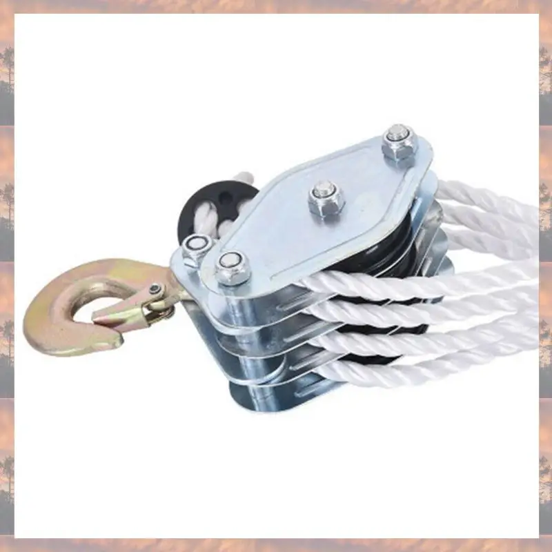 

2025 Trend 4400 LBS Breaking Strength Heavy Duty Pulley 65 Ft 3/8In Rope Pulley Metal For Animal Husbandry Warehouses