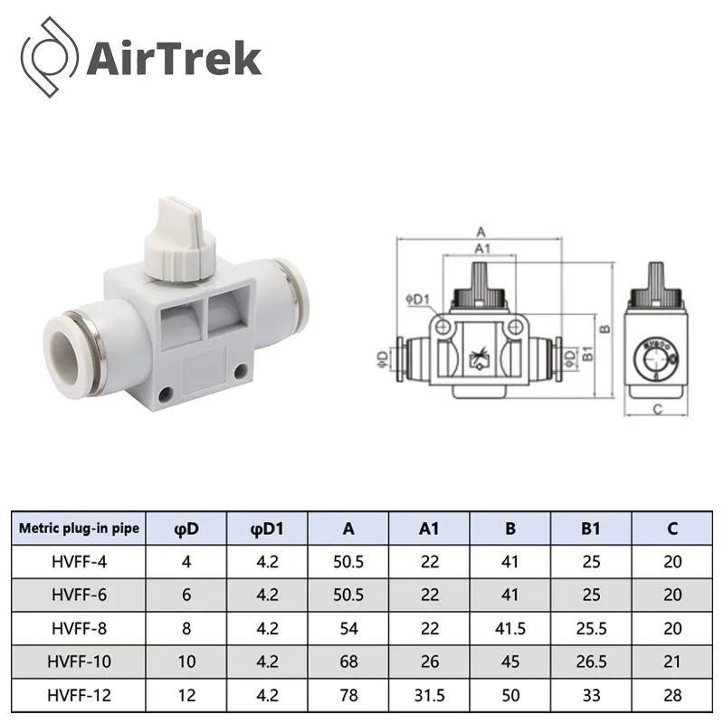1/10/20 個 HVFF 4/6/8/10/12/14/16 ミリメートル空気圧ハンドリリースバルブプッシュインエアチューブクイックエキゾースト手動制御コネクタ